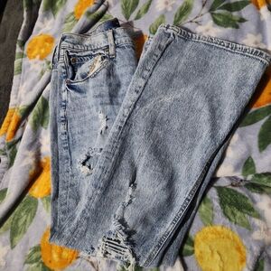 Areopostale High Rise Flare Distressed Jeans Size 6S